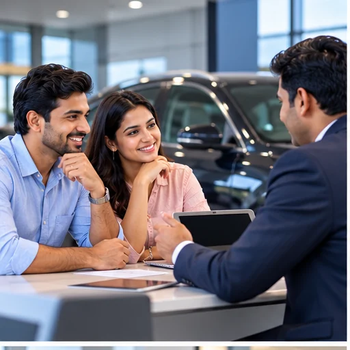 Customer discussing used car requirements